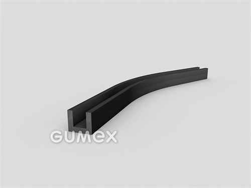 Pryžový profil tvaru "U", 12x14/8mm, 60°ShA, EPDM, -40°C/+100°C, černý